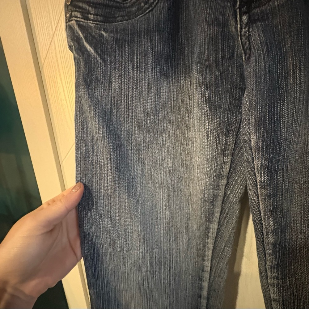 Bongo Hardcore Denim Y2K Bootcut Jeans Low Rise Indigo Flare Dark Wash W5/L33 - Picture 5 of 8